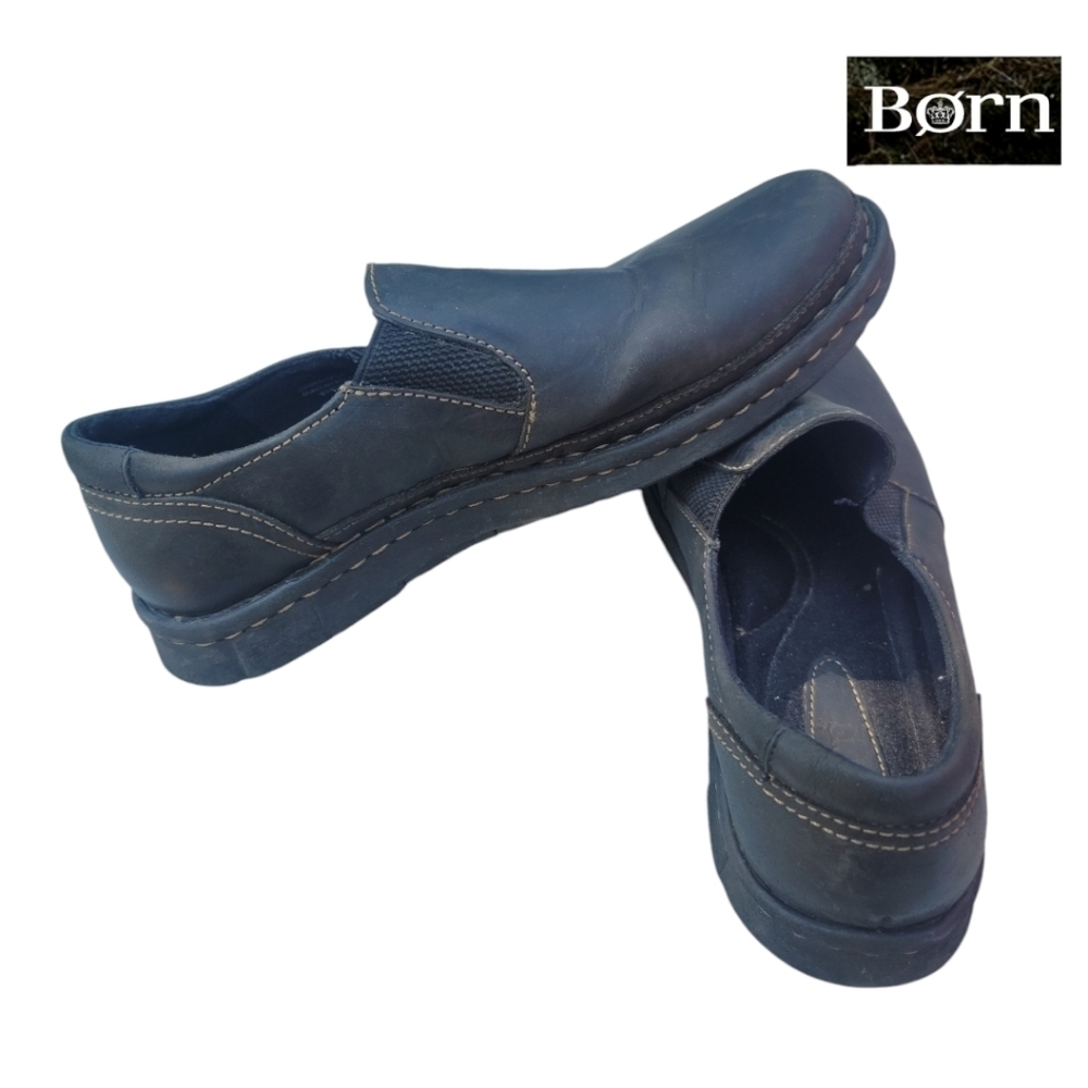 BORN Mayflower Size 9/ 40.5 Leather Slip On Clogs Black - Picture 7 of 9